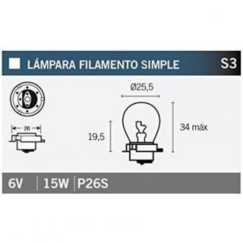 V PARTS - Lámpara bombilla 6V15W P26S - 14673
