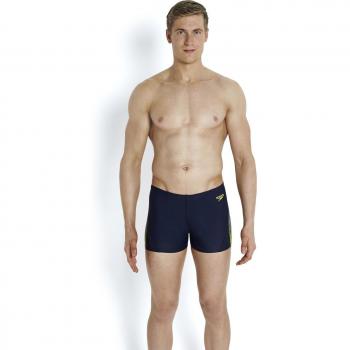 Speedo Men 's dynamicwave Colocación curva Panel Aquashorts – Bañador para – Speedo Navy/USA Charcoal/Lime Punch, tamaño 28