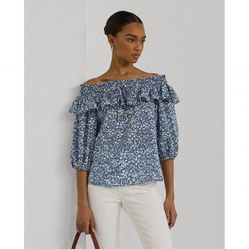 Lauren Ralph Lauren Women's Floral Cotton Off-Shoulder Blouse - Multicolor, Size XS