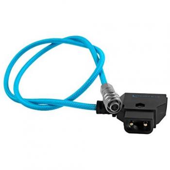 Kondor Blue 20 D-Tap to BMPCC 4K/6K Braided Power Cable - Compatible with Gold Mount/V Mount Batteries, Blue