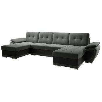 Sofá rinconero Arvada 115, gris, con función de descanso y caja de ropa de cama, dimensiones 336 x 97 x 157 cm