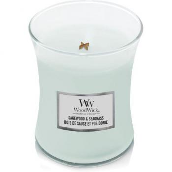 Vela Perfumada WoodWick Sagewood & Seagrass - Hourglass Mediana 275 G