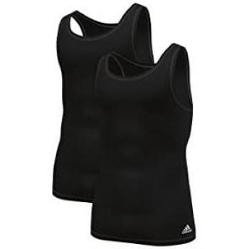 Camiseta de tirantes adidas Active Flex Cotton para hombre, pack de 2, color negro puro, ajuste slim y multidimensional