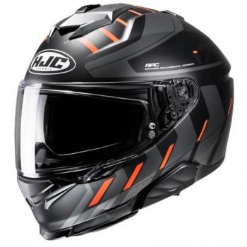 HJC Casco Integral i71 Simo - Color Negro Rojo, Talla L, diseño aerodinámico, sistema de ventilación avanzado, interior desmontable y lavable, homologación ECE 22.05