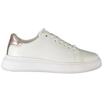 Stylish White Polyester Women's Sneakers - Size 9 US (Calvin Klein)