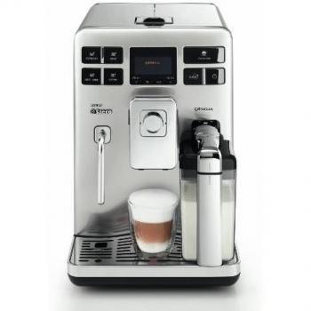 Saeco Exprelia - Cafetera espresso automática, con espumador de leche clásico y recipiente para leche, color negro