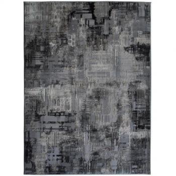 Alfombra Gráfica Abstracta Gris 120 x 170 cm