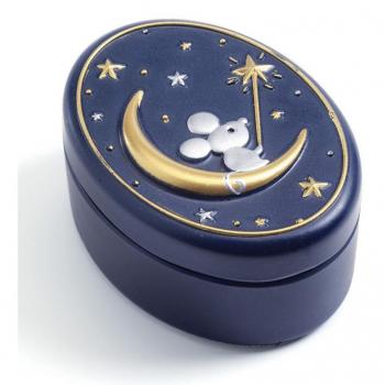 Cajita de dientes Ratoncito Pérez DJECO azul marino con diseño atractivo, ideal para guardar los dientes de leche, material duradero y seguro para niños