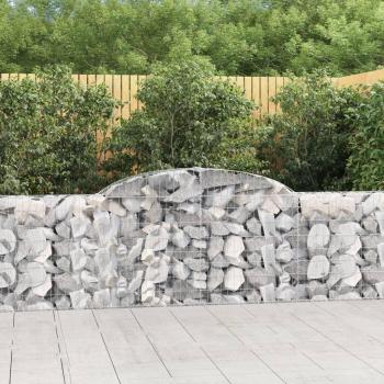Cestas de gaviones vidaXL 6 uds forma de arco hierro Dimensiones 300 x 30 x 40/60 cm, 300 x 30 x 60/80 cm, 300 x 30 x 80/100