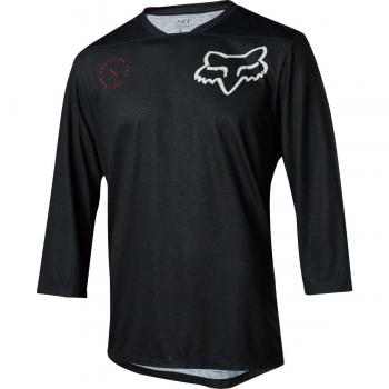 Jersey Mtb De Manga ¾ Fox 2018 Indicator Asym Negro