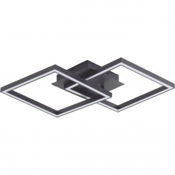 Lámpara de techo LED Tjado, 67 cm de largo, negro, metal, moderna para salón y comedor
