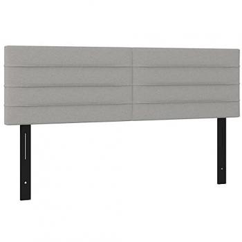 Cabeceros 2 unidades tela gris claro 72x5x78/88 cm Vidaxl