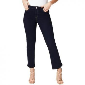 Petite Comfort Stretch Bootcut Jeans - Indigo Blue Cotton Size 12