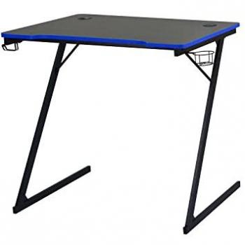 Escritorio Gaming Ergonómico Flame - 80x50x75 cm Negro y Azul