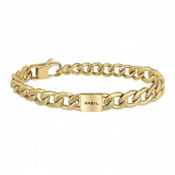 Pulsera de acero color gold para hombre, colección Logomania, talla 22, sin piedras - BREIL Joyas Mod. TJ3069