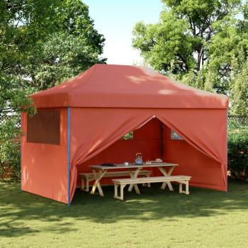 Tono de fiesta plegable emergente con 4 paredes de terracota naranja