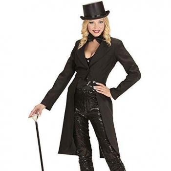 Disfraz de Frac Gala Showtime Negro Largo para Mujer - Talla S
