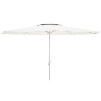 Sombrilla Marbueno Blanca de Poliéster y Acero Ø 300 cm para Jardín, Piscina y Terraza