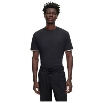 Hugo Boss Regular Fit Black T-Shirt for Men - Thompson 04, Size XL