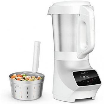Moulinex Blender Calentador Soup&Plus 2L 1100W Plata y Blanco