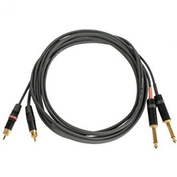 Cable de señal QABLP 2JM - 1.5 mm - 2 RCA YG BK