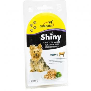 Gimdog Shiny Dog Atún y Buey Comida Húmeda para Perros 2x85g