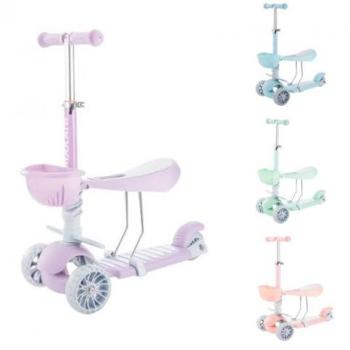 Scooter Makani BonBon 3 en 1 Lila con Ruedas LED y Altura Ajustable