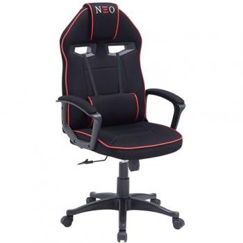 Silla Gamer Luc Giratoria con Sistema Basculante y Cojín Lumbar Regulable Color Negro