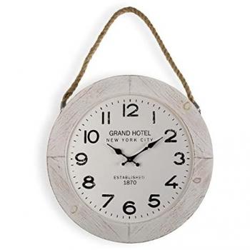 Reloj de Pared Decorativo Versa Bourke de Madera Gris, 51,5 x 5 x 50 cm para Cocina, Salón y Comedor
