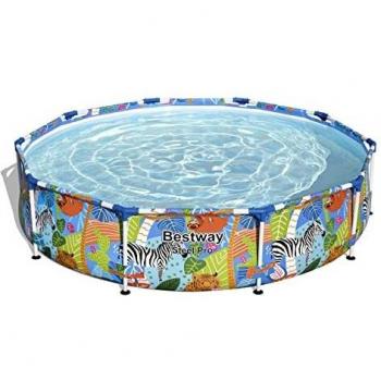 BESTWAY 56985 - Piscina Desmontable Tubular Infantil Steel Pro 305x66 cm Tritech Reforzado con Marco