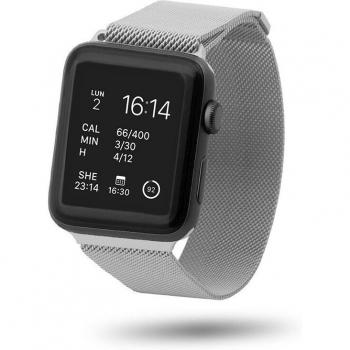 Unotec Correa Malla Metal Gris para Apple Watch 38/40mm