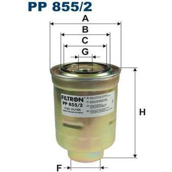 Filtro de combustible FILTRON PP 855/2, tipo: Filtro de combustible, características: diseñado para proporcionar una filtración eficiente del combustible, compatible con varios modelos de vehículos, fácil instalación, alta resistencia a la corrosió