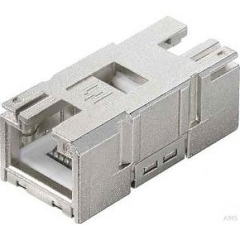 METZ CONNECT 1401200810MI RJ-45 Wire Connector, Silver, 2x RJ45 Plug/Plug Connector