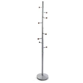 Perchero de Pie Versa Ruan Minimalista con 9 Ganchos para Ropa o Bolsos, Medidas 173 x 28 x 28 cm, Metal Color Plateado
