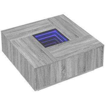 Mesa de centro con Infinity LED gris Sonoma 100x100x40 cm