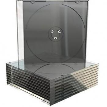 Pack 50 Alta Qualidade 52mm CD Slimcase for 1 disc machine packing grade black tray