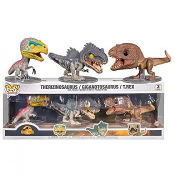 Blister 3 figuras POP Jurassic World: Dominion - Therizinosaurus, Giganotosaurus & T-Rex Vinyl Figure 3-Pack