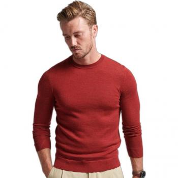 Superdry Merino Wool Pullover Sweater in Furnace Red Marl, Size L