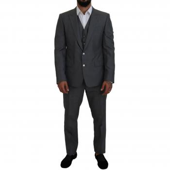 Dolce & Gabbana Gray MARTINI 3 Piece Slim Fit Suit - IT56 | XXL