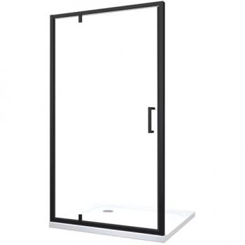 Puerta de Ducha Abatible Roto-Traslante con Pernos Asimétricos y Marco Negro Mate Reversible 76-79 cm h 200