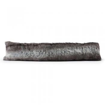 Burlete de piel sintética de lujo para interiores, de ICON – LOBO BÁVARO – Lujoso burlete de piel a rayas, color gris plata, para usar debajo de la puerta