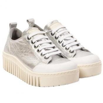 Zapatillas de Piel Brighton plateado Art para mujer, color Silver, modelo 1535, metalizado, talla 42 EU