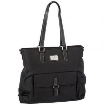 Bogner Leather Salina 0493798 - Bolso de asas de nailon para mujer, color negro, talla 45x32x12 cm