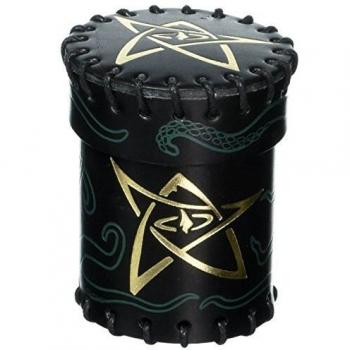 Q-workshop QWOCCTH4 Call of Cthulhu Leather Dice Cup Black/Green with Gold Game Accessory