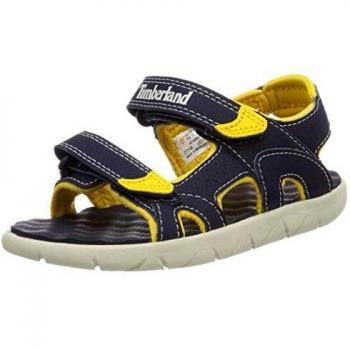 Timberland Perkins Row 2-Strap, Sandalias de Punta Descubierta Unisex Niños, Azul