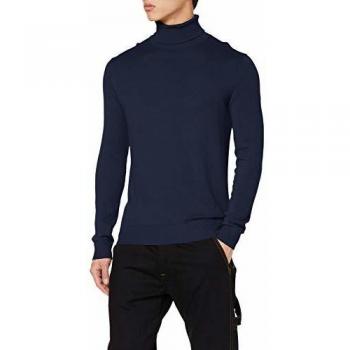 JACK & JONES Jjeemil Knit Roll Neck Noos Camiseta Cuello Alto, Azul
