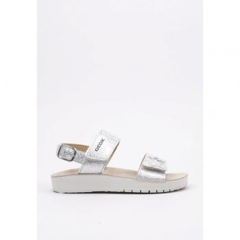 Geox J Sandal Costarei Girl Sandalia Plana Niña Plata 24