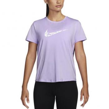 Camiseta de running de manga corta Dri-FIT Nike One Swoosh para mujer - Morado (L - EU 44-46)