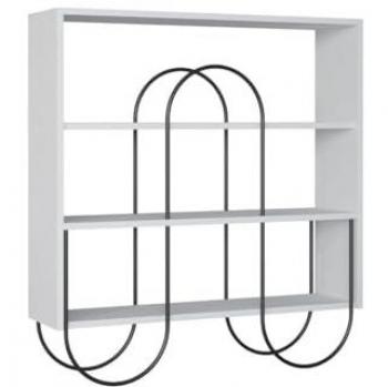 Consola 4 Estantes L123 cm Blanca Norfolk con Estructura de Metal y Amplio Almacenamiento