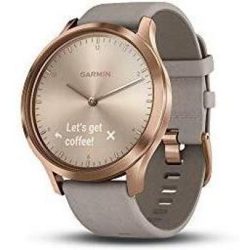 Garmin Vivomove HR Premium Hybrid Smartwatch Rose Gold with Grey Suede Band 010-01850-09